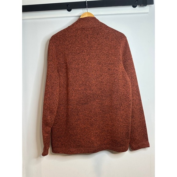 Eddie Bauer Mens Quarter Zip Pullover Sweater Orange Heathered M - Picture 6 of 8